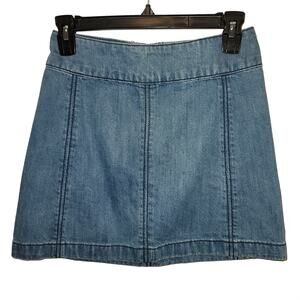 FREE PEOPLE Size W 0 Modern Femme Retro Blue Denim Mini Skirt